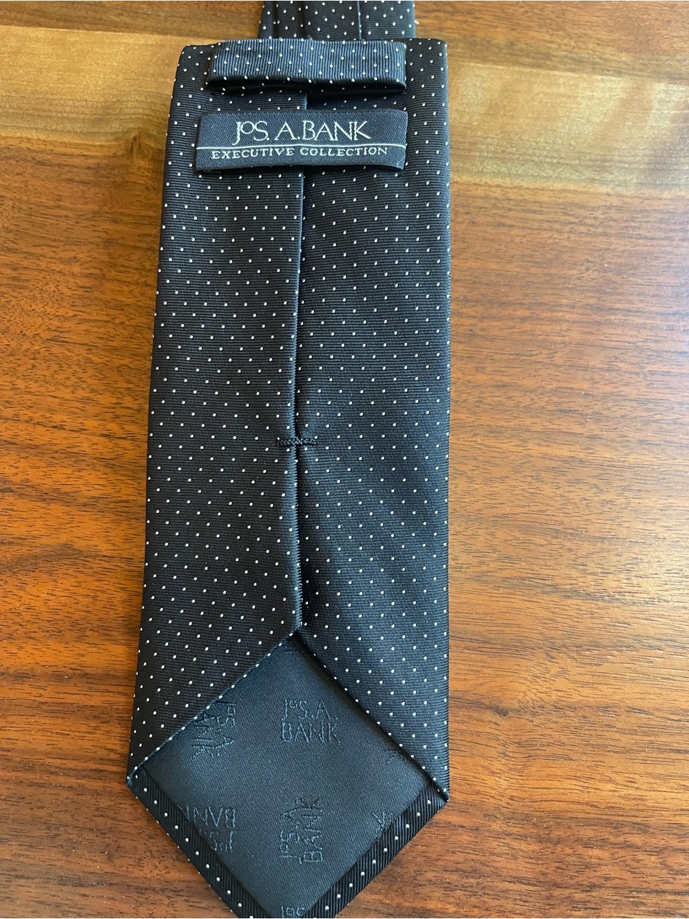 Jos. A. Bank Black Tie Executive Collection with White Microdot Pattern